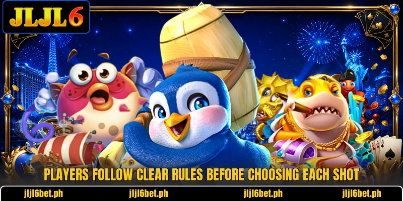 Players follow clear rules before choosing each shot