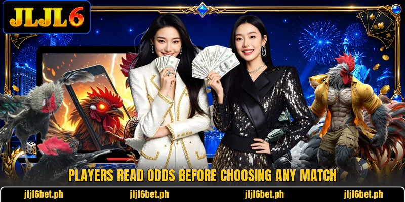 Players read odds before choosing any match Players read odds before choosing any match