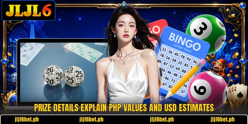 Prize details explain PHP values and USD estimates Prize details explain PHP values and USD estimates